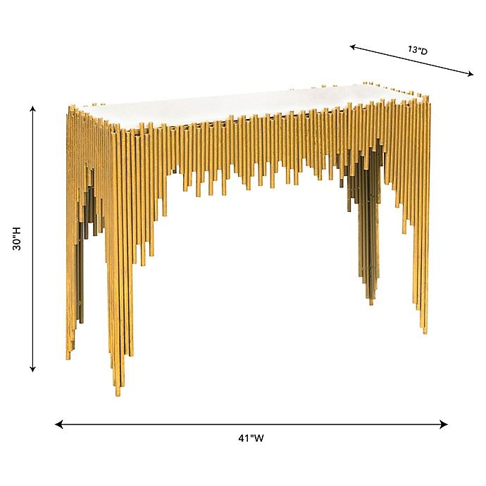 slide 2 of 6, Tov Furniture Waterfall Console Table - Gold/White, 1 ct