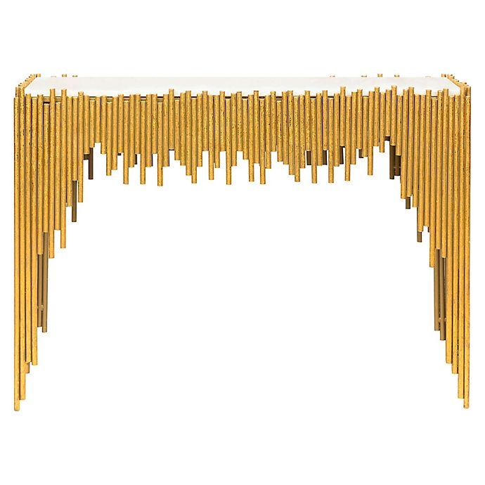 slide 3 of 6, Tov Furniture Waterfall Console Table - Gold/White, 1 ct