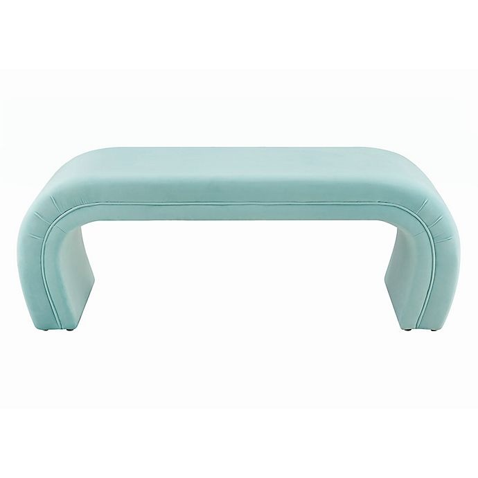 slide 4 of 6, TOV Furniture Kenya Velvet Upholstered Bench - Bright Blue, 1 ct