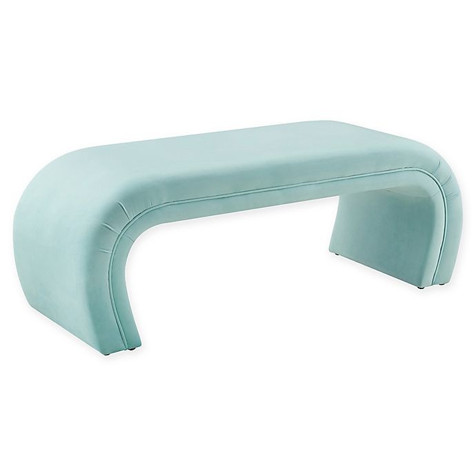 slide 1 of 6, TOV Furniture Kenya Velvet Upholstered Bench - Bright Blue, 1 ct