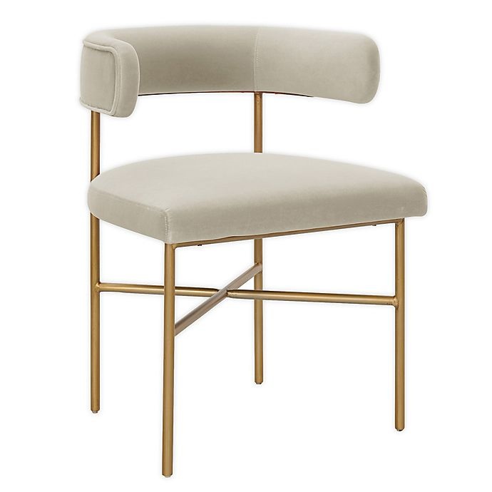 slide 1 of 5, TOV Furniture Kim Velvet Upholstered Side Chair - Cream, 1 ct