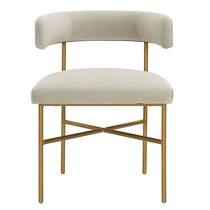 slide 3 of 5, TOV Furniture Kim Velvet Upholstered Side Chair - Cream, 1 ct