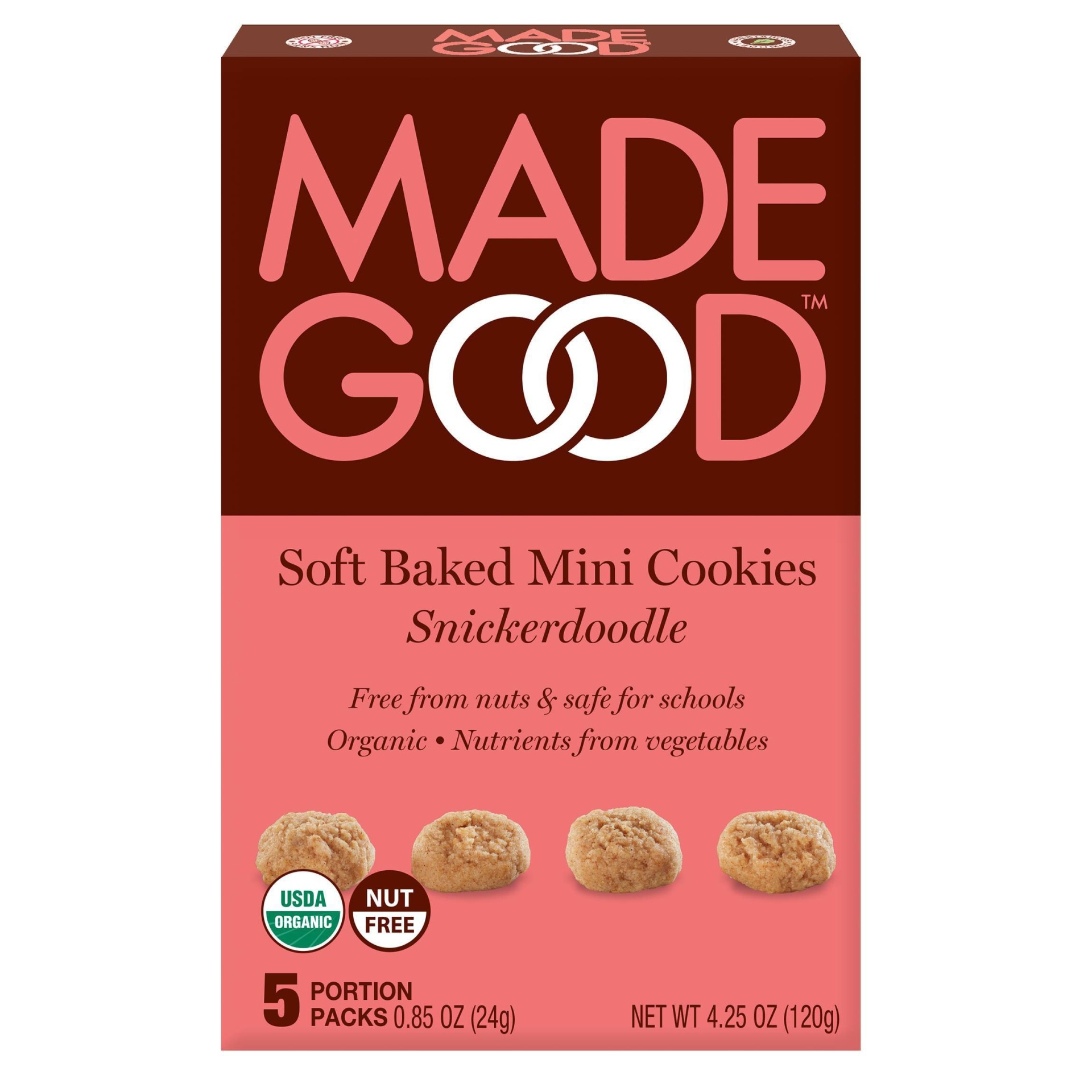 slide 1 of 4, MadeGood Organic Gluten Free Snickerdoodle Soft Baked Cookies - 4.25oz, 4.25 oz