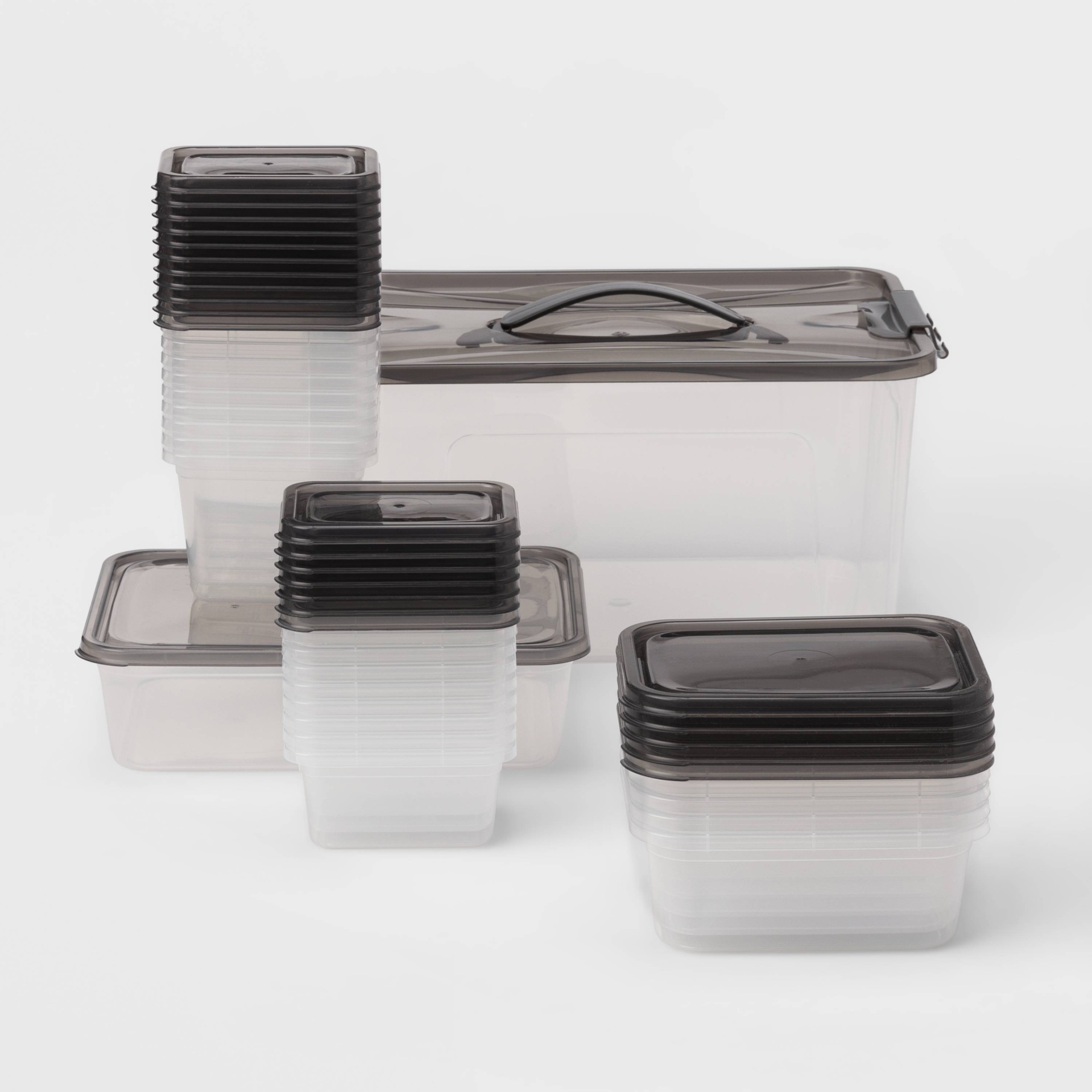 Zip Top Dish Set Container Food Storage Set Color: Gray