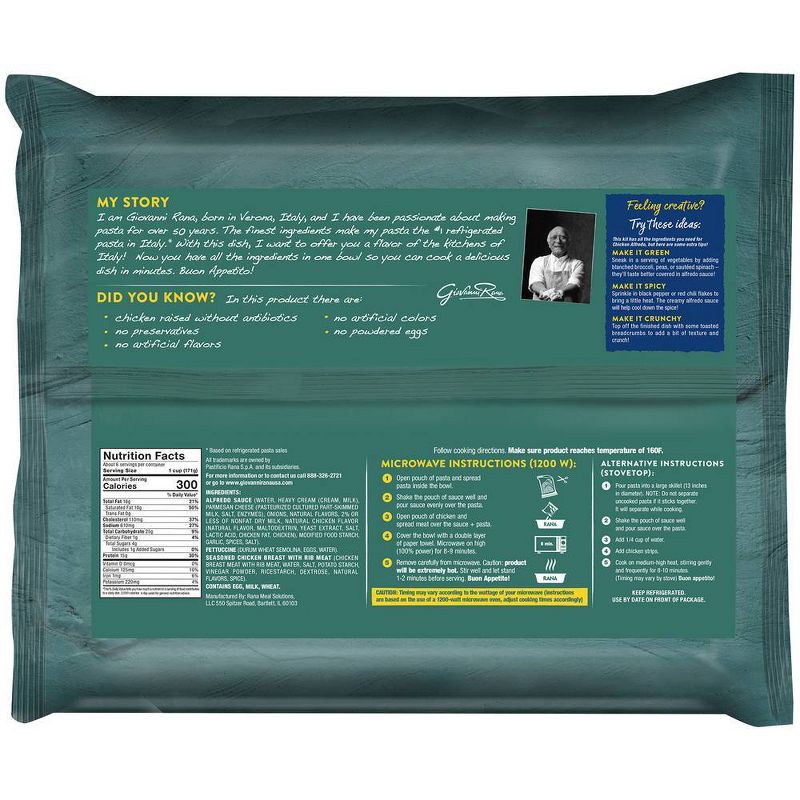 slide 2 of 3, Rana Signature Meal Kit Grilled White Chicken Fettuccine with Alfredo Sauce - 39oz, 39 oz