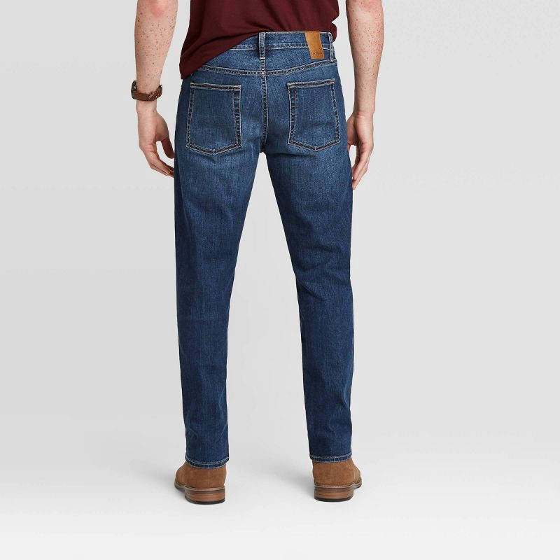 slide 2 of 3, Men's Fit Jeans - Goodfellow & Co™ Dark Wash 30x32: Mid Rise, Relaxed Leg, Denim Stretch, 1 ct