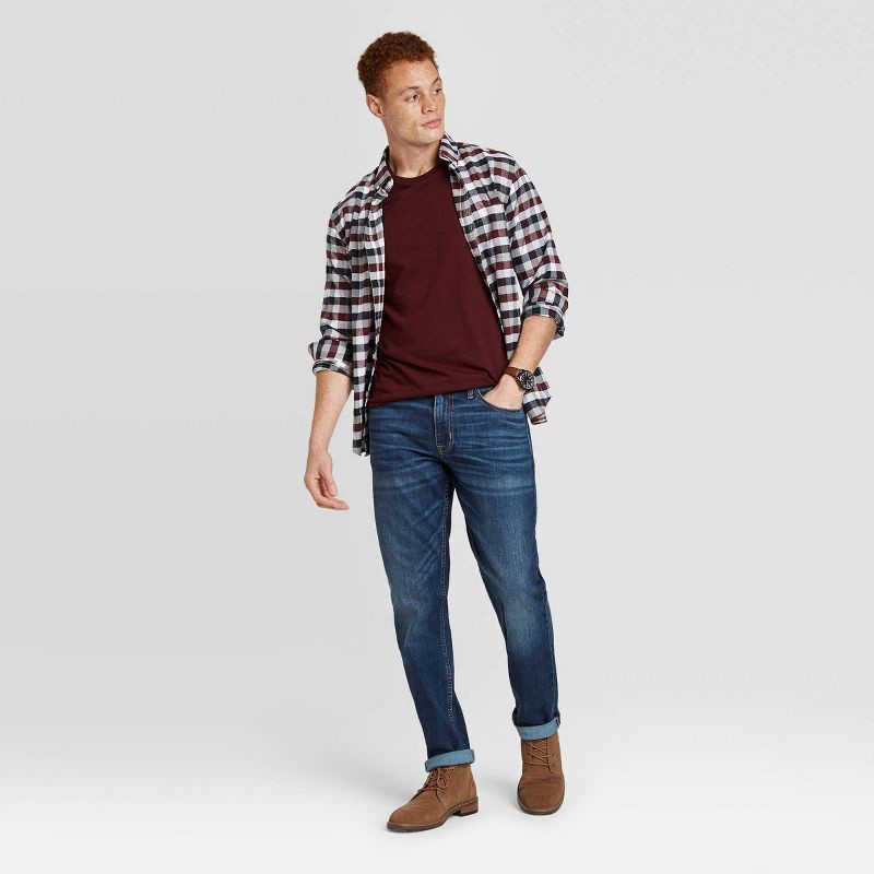 slide 3 of 3, Men's Fit Jeans - Goodfellow & Co™ Dark Wash 30x32: Mid Rise, Relaxed Leg, Denim Stretch, 1 ct
