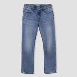 Men's Athletic Fit Jeans - Goodfellow & Co™ Light Wash 40x32: Mid Rise, Relaxed Leg, Denim, Stretch