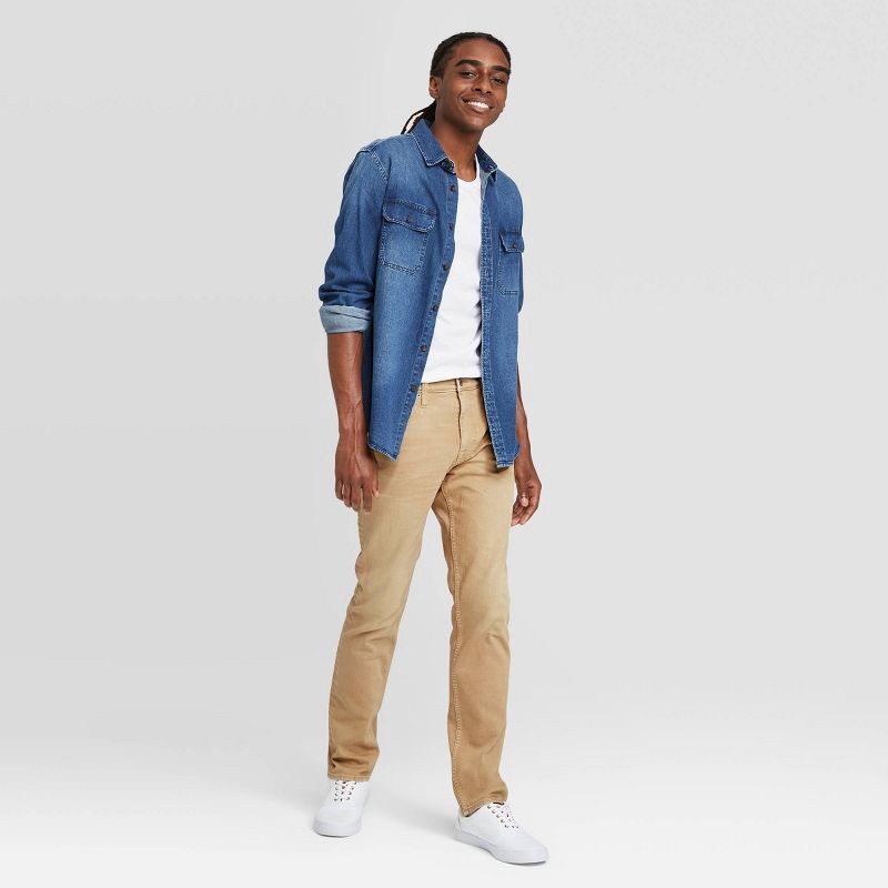 slide 2 of 3, Men's Slim Fit Jeans - Goodfellow & Co™ Khaki 36x30, 1 ct