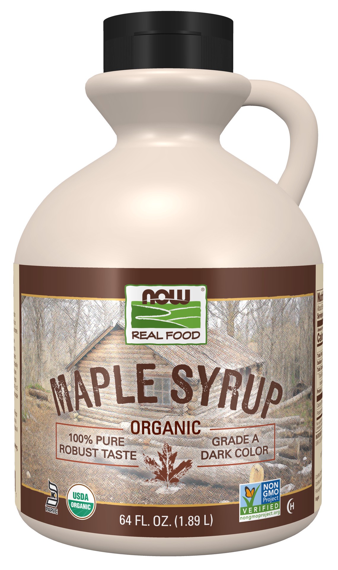 slide 1 of 4, NOW Natural Foods Maple Syrup, Organic Grade A Dark Color - 64 fl. oz, 64 fl oz