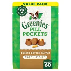 Greenies Chewy Dog Pill Pockets Peanut Butter Capsule Size Dog Treats - 15.8oz