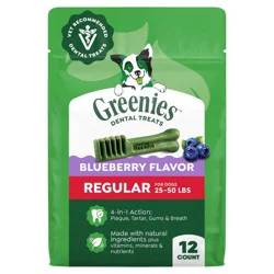 Greenies Regular Chewy Dental Dog Treats Blueberry Flavor - 12oz