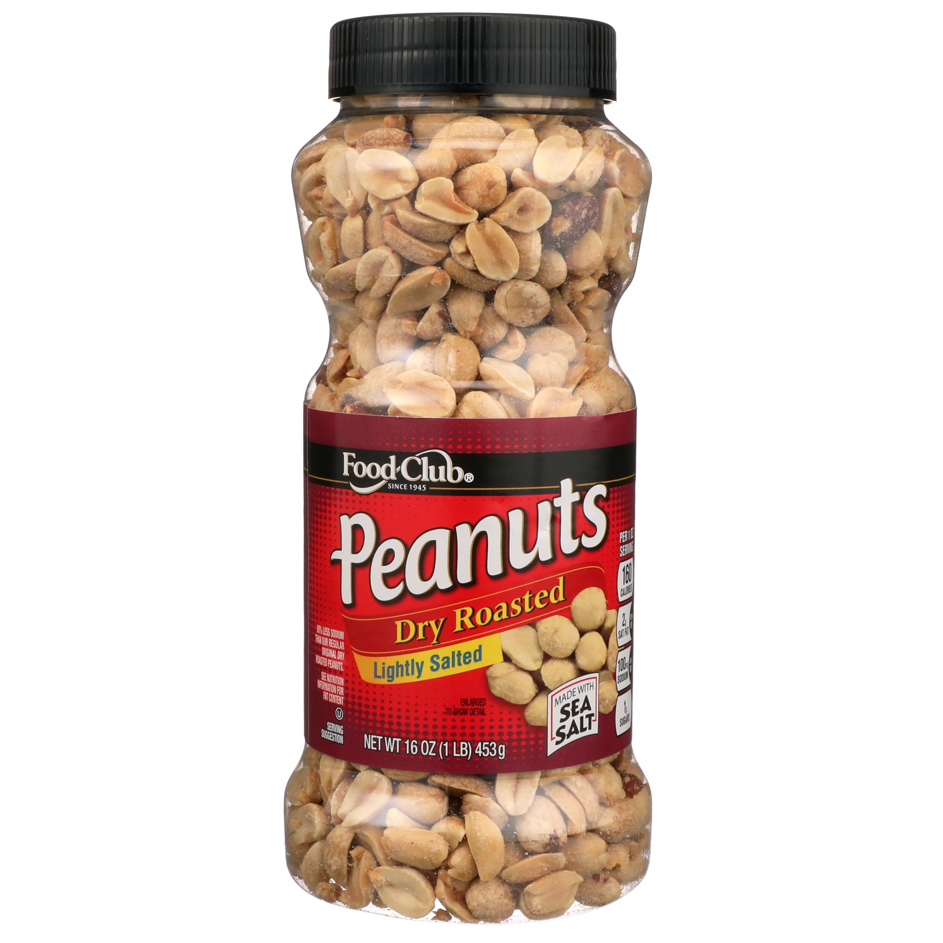 slide 1 of 6, Food Club Dry Roasted Lightly Salted Peanuts, 16 oz