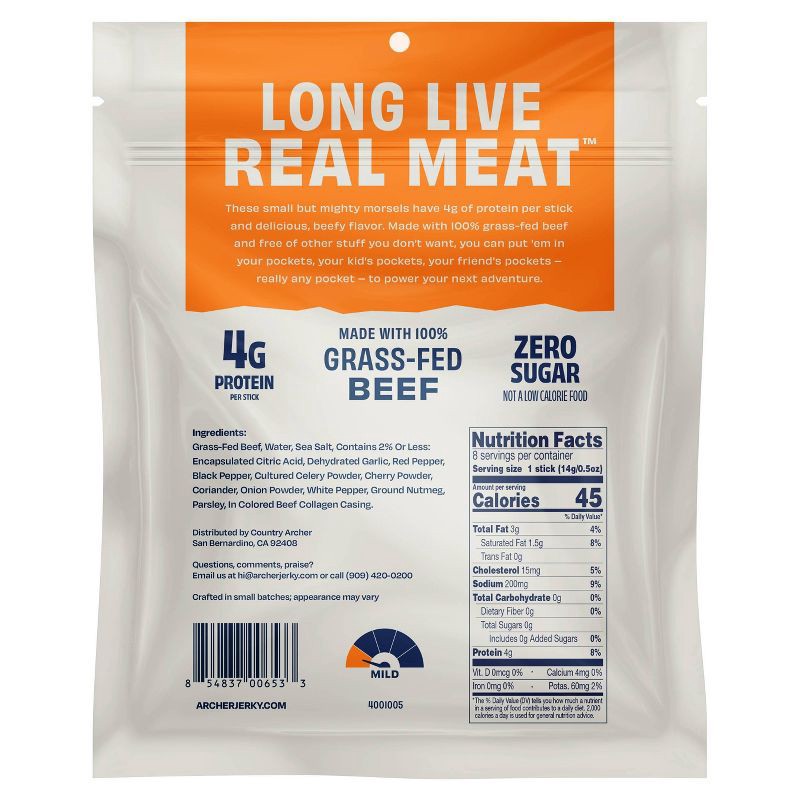 slide 2 of 6, Archer Jerky Archer Original Beef Jerky Mini Stick Bag - 4oz/8ct, 8 ct; 4 oz