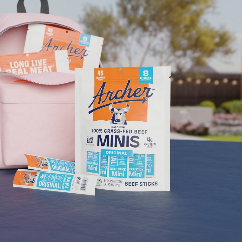 slide 6 of 6, Archer Jerky Archer Original Beef Jerky Mini Stick Bag - 4oz/8ct, 8 ct; 4 oz