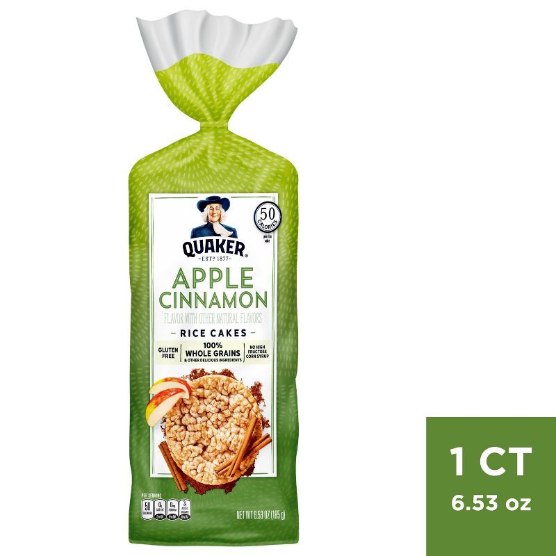 slide 1 of 3, Quaker Large Rice Cake Apple Cinn - 6.53oz, 6.53 oz