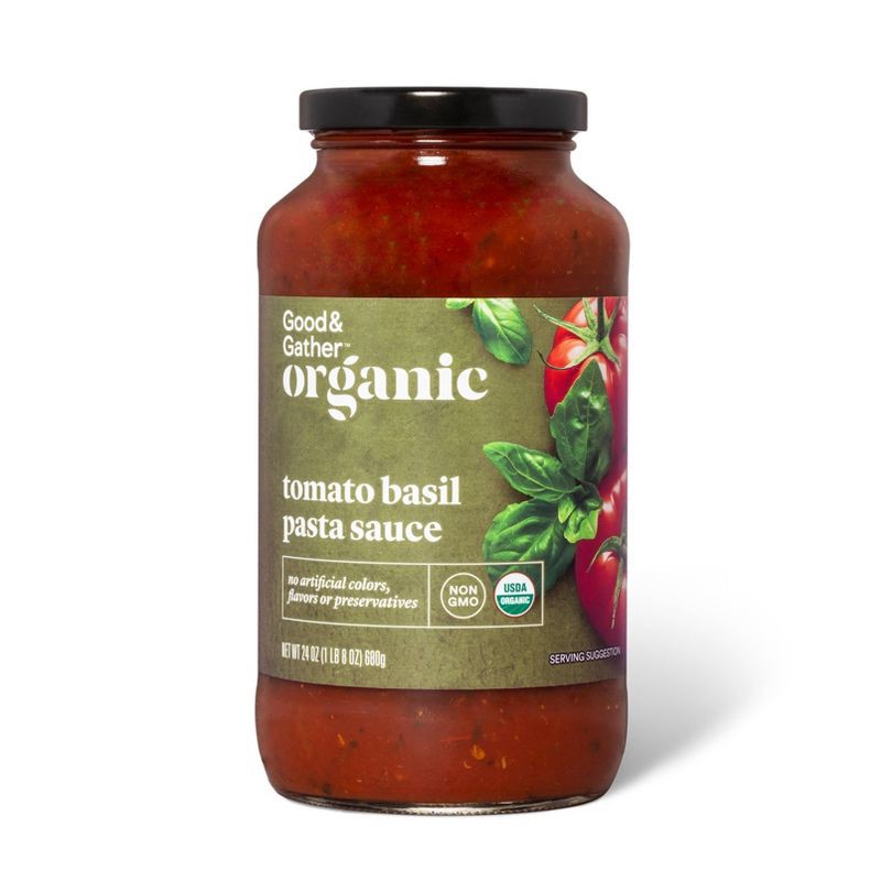 slide 1 of 3, Organic Tomato Basil Pasta Sauce 24oz - Good & Gather™, 24 oz