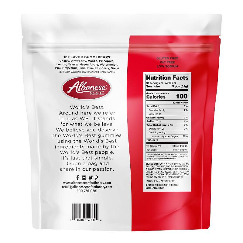 slide 2 of 9, Albanese Worlds Best 12 Flavor Gummi Bears Candy - 36oz, 36 oz