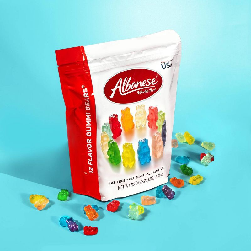 slide 3 of 9, World's Best Albanese Worlds Best 12 Flavor Gummi Bears – 36 oz, 36 oz