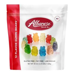 Albanese Worlds Best 12 Flavor Gummi Bears Candy - 36oz