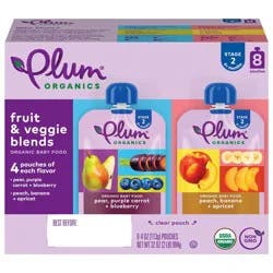 Plum Organics Baby Food Stage 2 - Variety Pack - 4oz