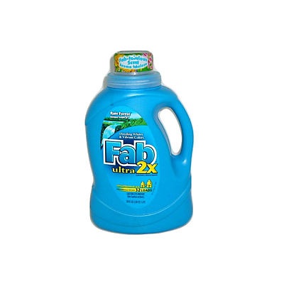 slide 1 of 1, Fab Liquid Laundry Detergent, Rain Forest , 50 oz