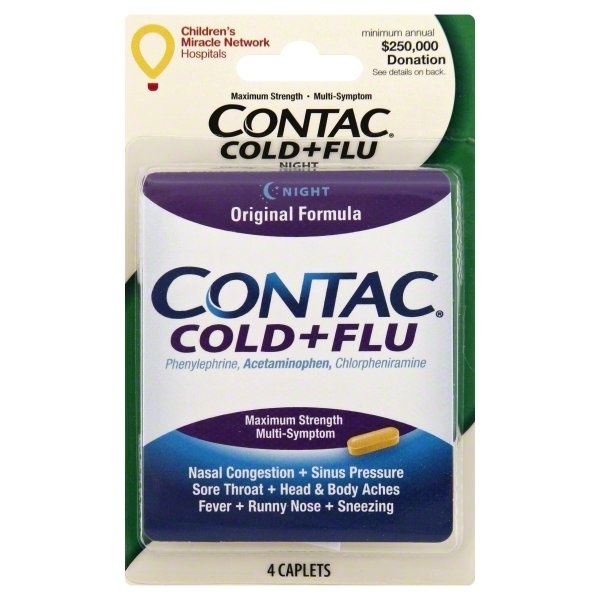 slide 1 of 1, Convenience Valet Contac Cold+Flu, 1 ct