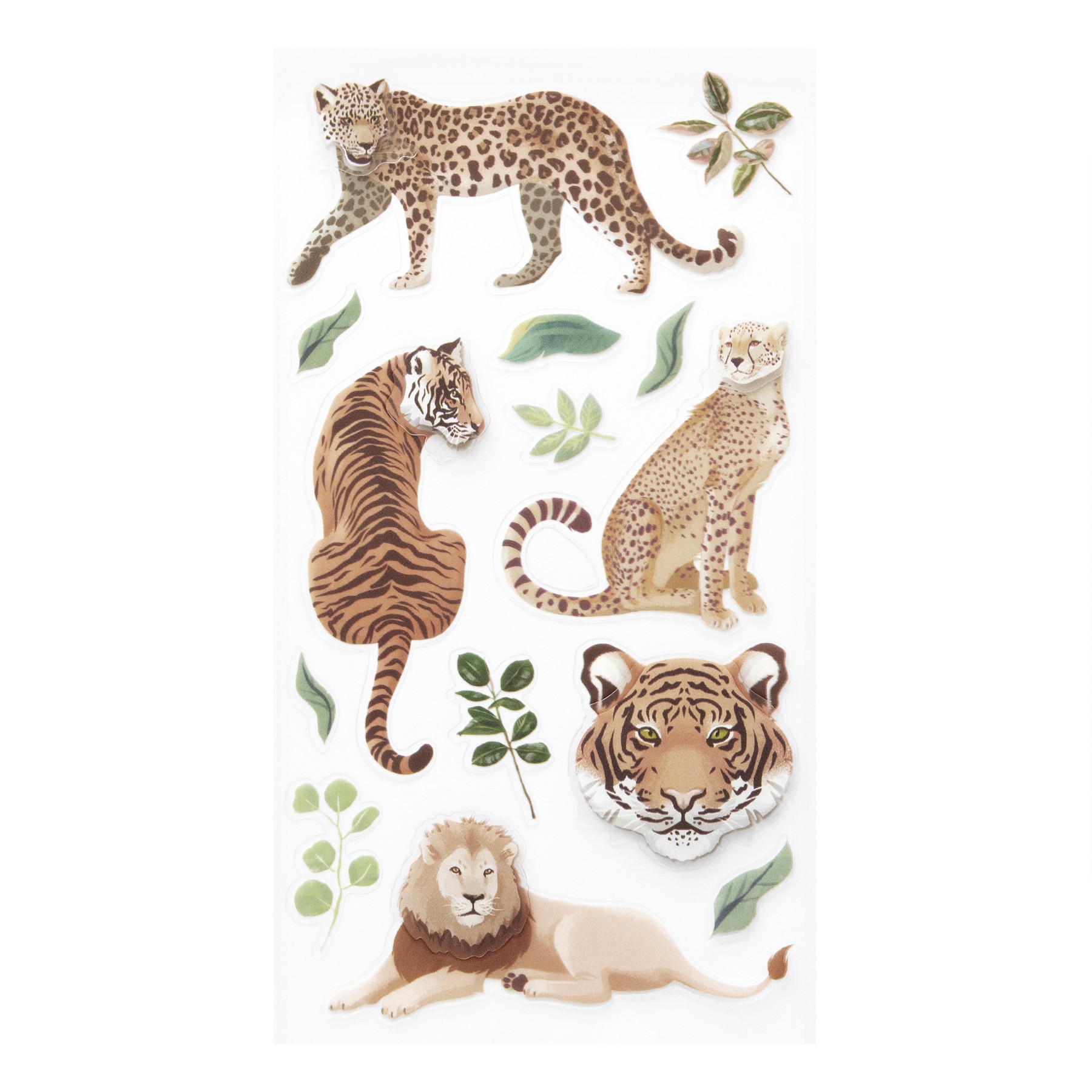 slide 2 of 3, Jungle Cats Dimensional Stickers By Recollections, 3.875 in x 7 in
