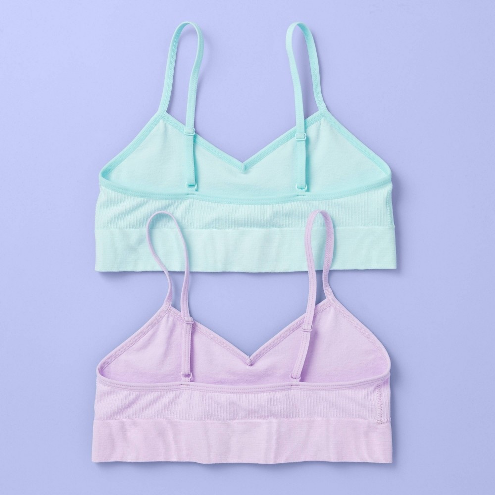 Cat & Jack Girls 2pk Ribbed Sports Bra