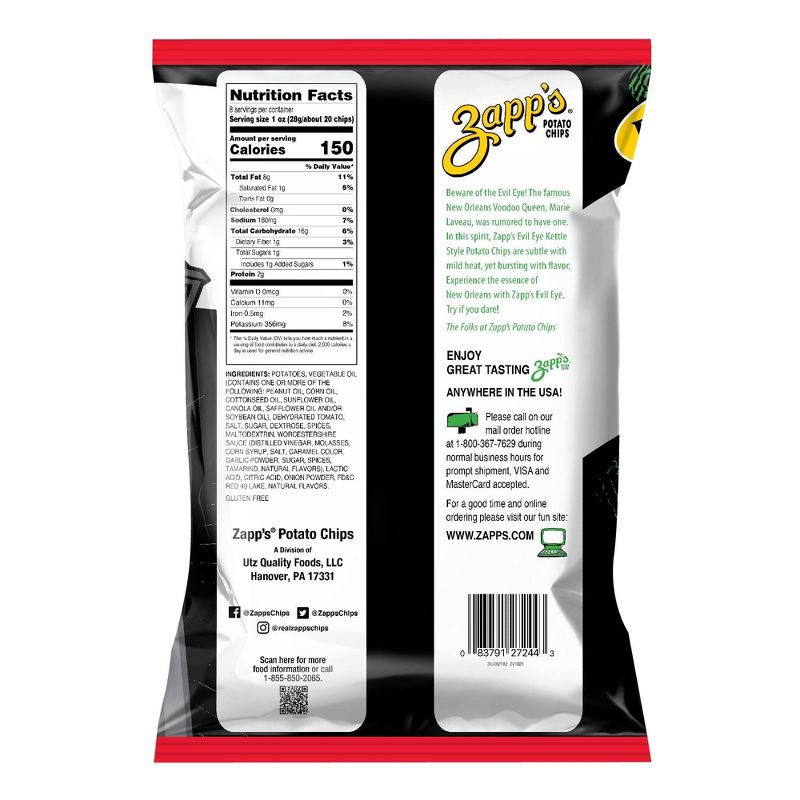 slide 2 of 9, Zapp's New Orleans Kettle Style Evil Eye Potato Chips - 8oz, 8 oz