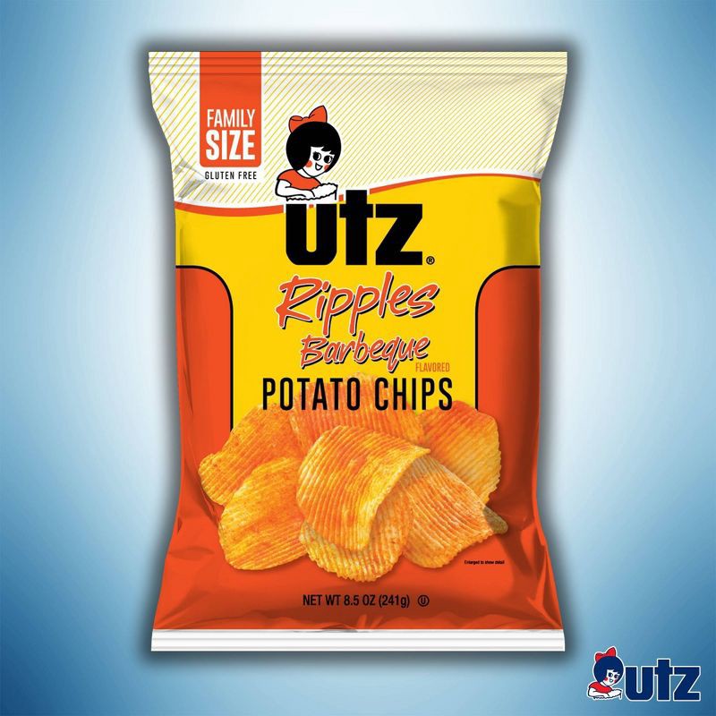 slide 3 of 5, Utz Ripples Barbeque Potato Chips - 7.75oz, 7.75 oz