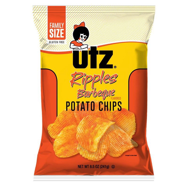 slide 1 of 5, Utz Ripples Barbeque Potato Chips - 7.75oz, 7.75 oz