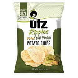 Utz Ripples Fried Dill Pickle Potato Chips - 7.75oz
