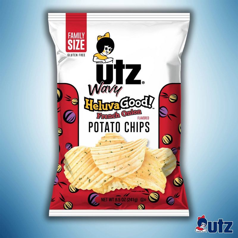 slide 3 of 5, Utz Wavy HeluvaGood! French Onion Potato Chips - 7.75oz, 9 oz