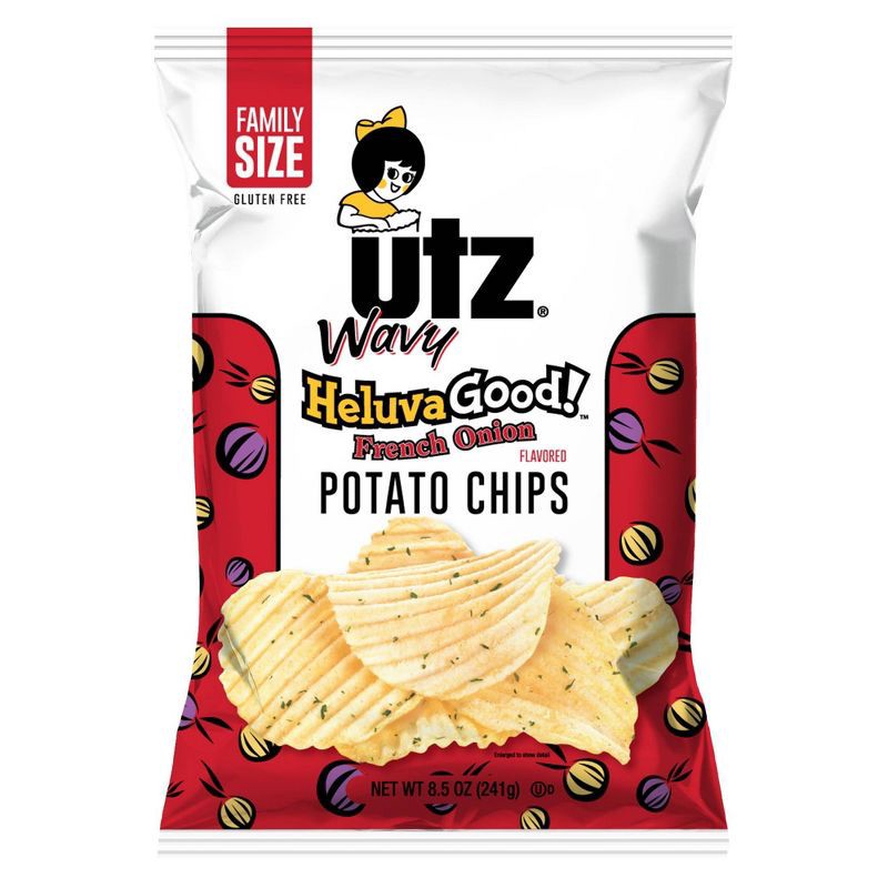 slide 1 of 5, Utz Wavy HeluvaGood! French Onion Potato Chips - 7.75oz, 9 oz
