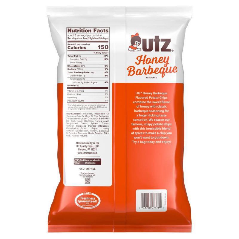 slide 2 of 5, Utz Honey Barbeque Potato Chips - 7.75oz, 9 oz