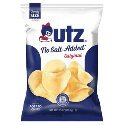Utz No Salt Added Original Potato Chips - 7.75oz