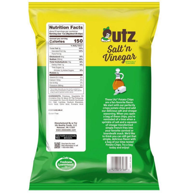 slide 2 of 5, Utz Salt'n Vinegar Potato Chips - 7.75oz, 7.75 oz