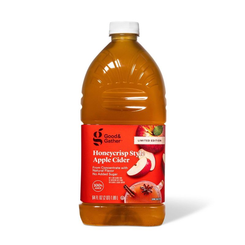 slide 1 of 4, Honey Crisp Apple Cider - 64 fl oz Bottle - Good & Gather™, 64 fl oz