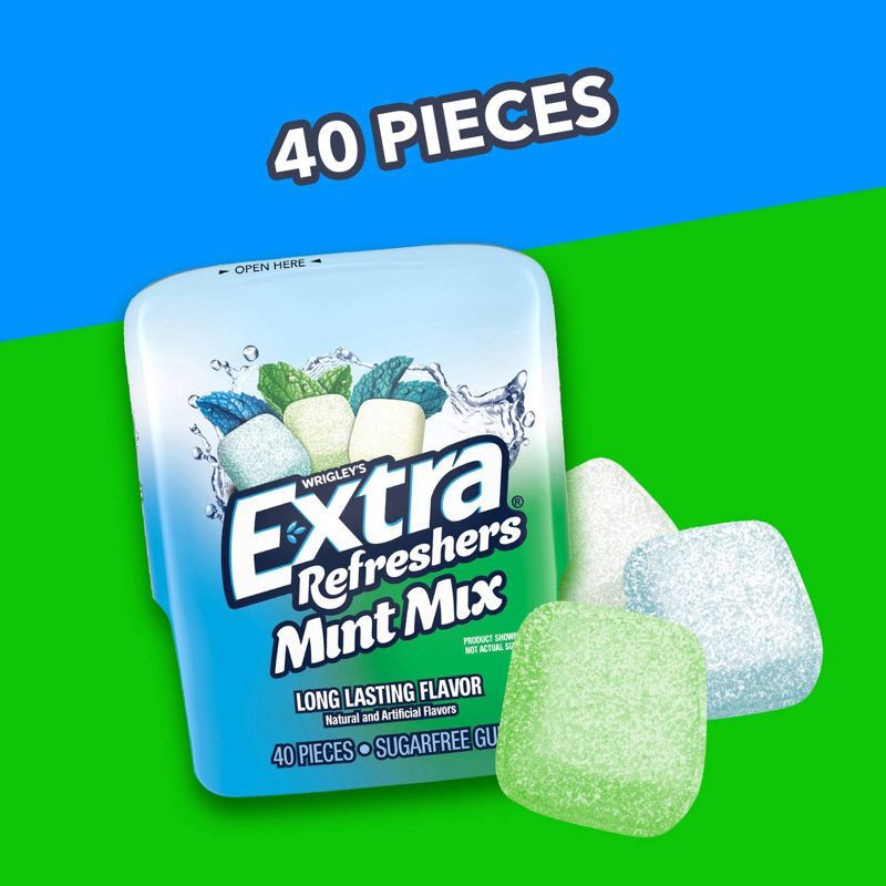slide 4 of 9, Extra Refreshers Sugar-Free Mint Gum Mix Chewing Gum - 40ct Bottle, 40 ct
