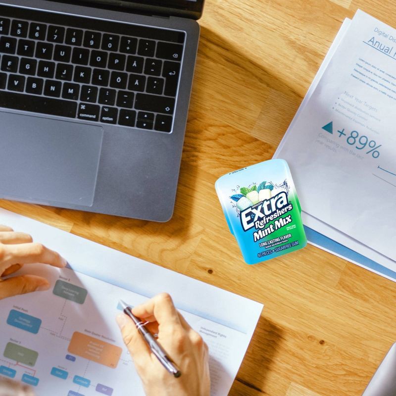 slide 7 of 9, Extra Refreshers Sugar-Free Mint Gum Mix Chewing Gum - 40ct Bottle, 40 ct