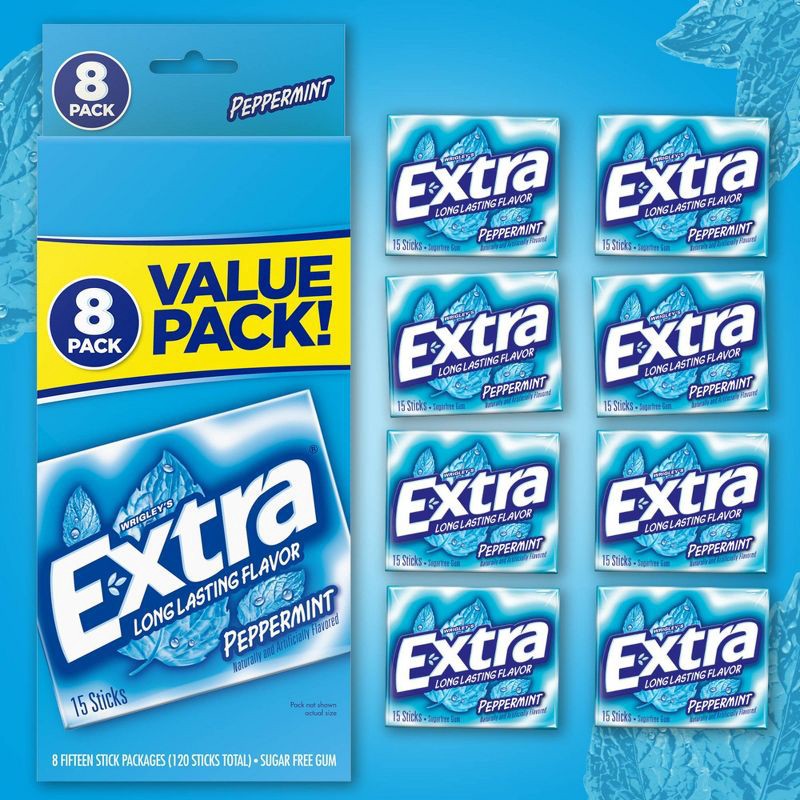 slide 4 of 10, Extra Peppermint Sugar-Free Gum Value Pack – 120ct, 120 ct