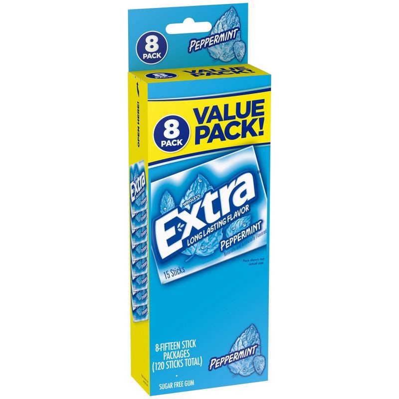 slide 9 of 10, Extra Peppermint Sugar-Free Gum Value Pack – 120ct, 120 ct