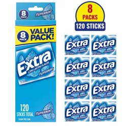 Extra Sugar-Free Peppermint Gum Value Pack – 15ct/8pk