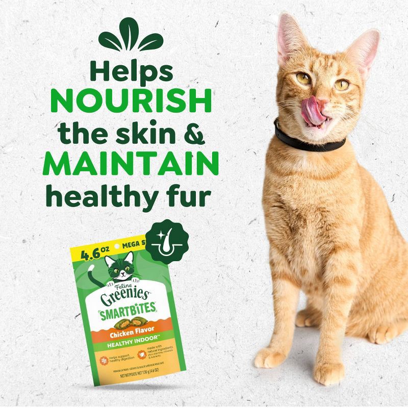 slide 8 of 13, Greenies Smartbites Healthy Indoor Chicken Flavor Cat Treats - 4.6oz, 4.6 oz