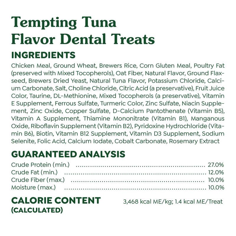 slide 9 of 13, Greenies Feline Tempting Tuna Flavor Dental Adult Cat Treats - 4.6oz, 4.6 oz