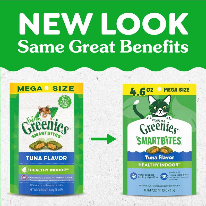 slide 3 of 13, Greenies Smartbites Healthy Tuna Flavor Indoor Cat Treats - 4.6oz, 4.6 oz