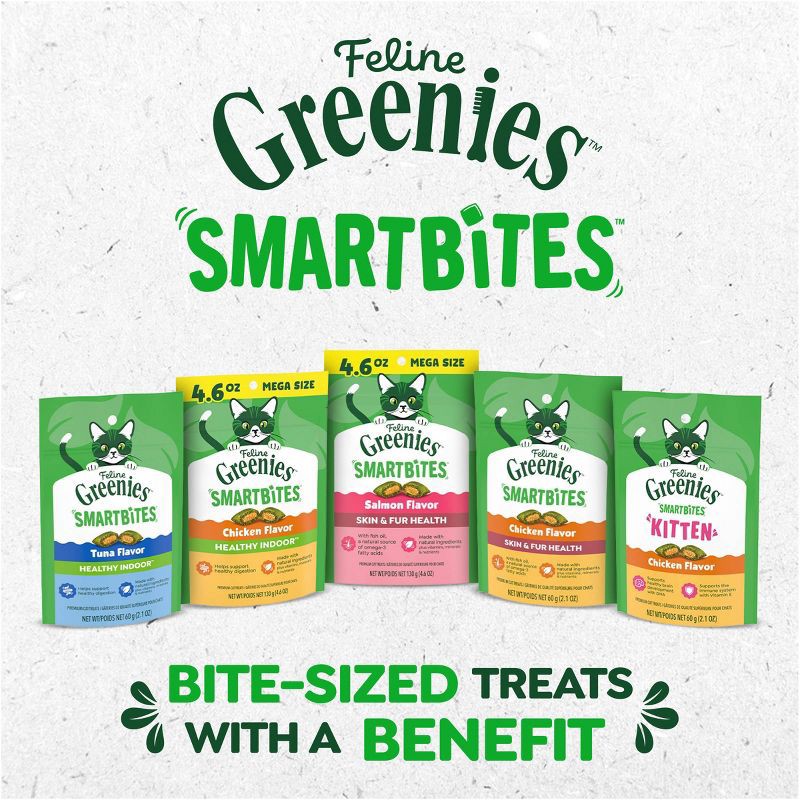 slide 12 of 13, Greenies Smartbites Healthy Tuna Flavor Indoor Cat Treats - 4.6oz, 4.6 oz