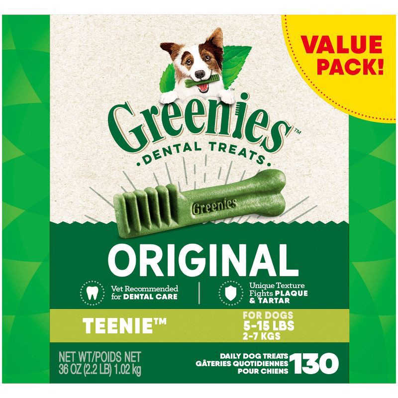 slide 1 of 10, Greenies Teenie Chewy Dental Dog Treats Original Chicken - 36oz/130ct, 36 oz, 130 ct