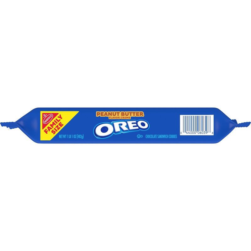 slide 9 of 13, Oreo Peanut Butter Creme Chocolate Sandwich Cookies Family Size - 17oz, 17 oz